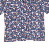 Mens Blue Cotton Blend Paisley Print Casual Shirt L Summer Holiday Style