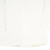 ZARA Womens White Double Breasted Jacket L Cotton Blend Classic Button Closure