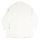 ZARA Womens White Double Breasted Jacket L Cotton Blend Classic Button Closure