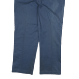 DICKIES Mens Navy Regular Fit Straight Leg Trousers W40 L29 Cotton Blend Zip