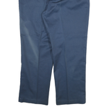 DICKIES Mens Navy Regular Fit Straight Leg Trousers W40 L29 Cotton Blend Zip