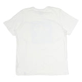 ADIDAS Mens White Blue Graphic T-Shirt XL Short Sleeve Crew Neck Cotton Casual