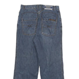 AOSIGE Mens Jeans Blue Regular Bootcut Denim Medium W30 L27 Zip Cotton Blend