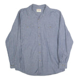 WRANGLER Mens Blue Cotton Shirt L Long Sleeve Casual Button Pocket