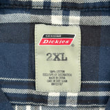 Dickies Checked Short Sleeve Shirt - 2XL Blue Cotton