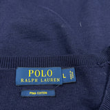 Polo By Ralph Lauren Sweater - Large Navy Cotton