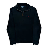 Polo By Ralph Lauren 1/4 Zip - Small Black Cotton