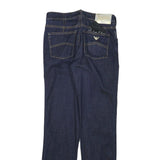 ARMANI JEANS Womens Jeans Blue Regular Straight Denim Dark W27 L29 Zip Cotton