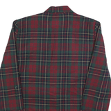 SAG HARBOR Womens Red & Green Checked Wool Blend Classic Jacket L Button Closure