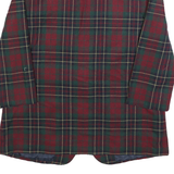 SAG HARBOR Womens Red & Green Checked Wool Blend Classic Jacket L Button Closure
