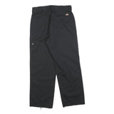 DICKIES Mens Cotton Blend Black Relaxed Straight Trousers W30 L27 Workwear Zip