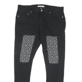 CALVIN KLEIN JEANS Womens Black Regular Cotton Blend Denim W36 L30 Floral Patch