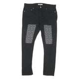 CALVIN KLEIN JEANS Womens Black Regular Cotton Blend Denim W36 L30 Floral Patch