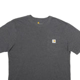 CARHARTT Mens Grey Pocket T-Shirt L Short Sleeve Crew Neck Classic Cotton Blend