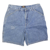 ROUTE 66 Mens Denim Blue Casual Shorts L W35 Cotton Blend Relaxed Fit