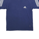 ADIDAS Mens Blue V-Neck Short Sleeve Sports T-Shirt M Cotton Blend