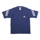 ADIDAS Mens Blue V-Neck Short Sleeve Sports T-Shirt M Cotton Blend