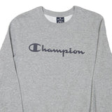 CHAMPION Mens Grey Crew Neck S Cotton Blend Sweatshirt Logo Print Casual