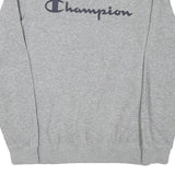 CHAMPION Mens Grey Crew Neck S Cotton Blend Sweatshirt Logo Print Casual