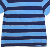 CHAPS Mens Blue & Navy Short Sleeve Striped 2XL Cotton Blend Polo Shirt