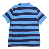 CHAPS Mens Blue & Navy Short Sleeve Striped 2XL Cotton Blend Polo Shirt