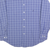 NAUTICA Mens Blue Check Shirt M Cotton Blend Button-Down Collar Long Sleeve