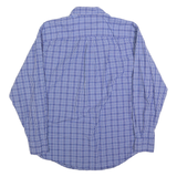 NAUTICA Mens Blue Check Shirt M Cotton Blend Button-Down Collar Long Sleeve