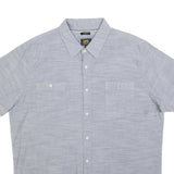 LEE Mens Blue Cotton Blend Shirt XL Casual Summer Short Sleeve Pocket