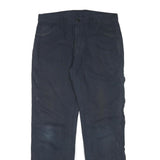 DICKIES Mens Cotton Blend Blue Regular Straight Trousers W34 L31 Workwear