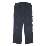 DICKIES Mens Cotton Blend Blue Regular Straight Trousers W34 L31 Workwear