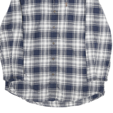 CHAPS Mens Blue & White Check Shirt L Button-Down Collar Long Sleeve Casual