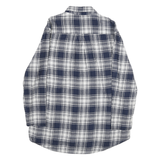 CHAPS Mens Blue & White Check Shirt L Button-Down Collar Long Sleeve Casual