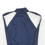 REEBOK Mens Blue & White Track Jacket M Polyester Blend Zip Plain Athletic