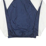 REEBOK Mens Blue & White Track Jacket M Polyester Blend Zip Plain Athletic