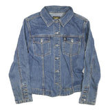 LEE Womens Blue Denim Jacket S Cotton Blend Button Closure Classic Fit Casual