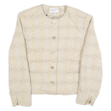 PENDLETON Womens Beige Wool Button Jacket M Woven Classic Design