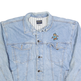 TEXX Mens Blue Denim Button Jacket L Cotton Classic Casual Light Wash