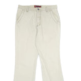 NART JEANS Mens Regular Fit Beige Cotton Jeans Button W34 L33 Casual Wear