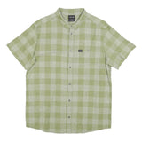 JACK WOLFSKIN Mens Green & Cream Checked Shirt L Cotton Blend Casual Outdoor