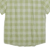 JACK WOLFSKIN Mens Green & Cream Checked Shirt L Cotton Blend Casual Outdoor