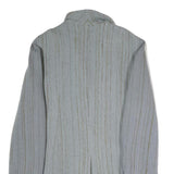 Womens Grey Button Jacket L Polyester Blend Plain Classic Tailored Coat