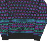 PERSUASION Womens Black Patterned Jumper Round Neck Basic Knit L Acrylic