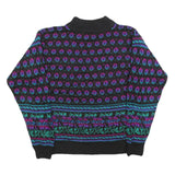 PERSUASION Womens Black Patterned Jumper Round Neck Basic Knit L Acrylic