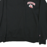 CHAMPION Mens Black Stevens Half Zip M Sweatshirt Cotton Blend Pullover