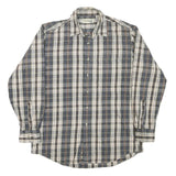 FIELD MASTER Mens Blue Beige Check Shirt M Cotton Blend Classic Casual