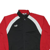 PUMA Mens Black & Red Zip Up Sports Jacket 2XL Polyester Blend Athletic Track