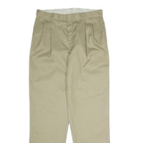 DICKIES Mens Polyester Blend Beige Classic Straight Trousers W36 L34 Workwear