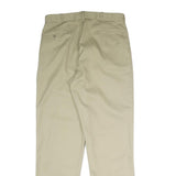 DICKIES Mens Polyester Blend Beige Classic Straight Trousers W36 L34 Workwear