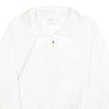 ASICS Womens White Jacket M Polyester Plain Zip Athletic Sportswear Activewear