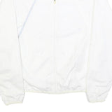 ASICS Womens White Jacket M Polyester Plain Zip Athletic Sportswear Activewear